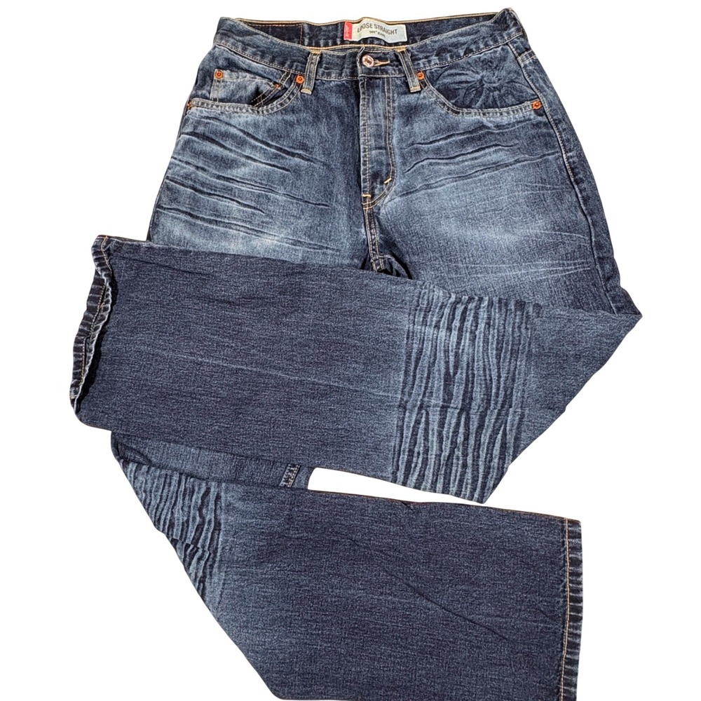 VTG 2006 Levi's 569 Loose Straight Jeans 29x32 (31) Blue Hong Kong Y2K Skater